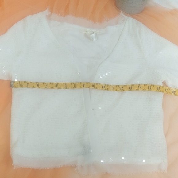 Trinity sequines White Jacket 3/4 Sleeve sz small - Picture 8 of 10